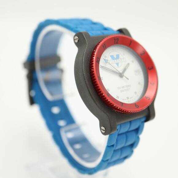 Vintage Vuarnet Swiss Made 38mm Date Watch Fiber Glass Bezel with New Battery - Picture 8 of 16